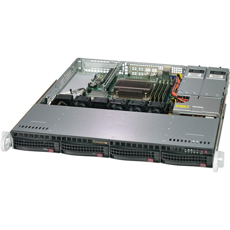 Supermicro SERVER SYS-5019C-MR (X11SCM-F, 813MFTQC-R407CB) (LGA 1151, E-2100/E-2200, Intel® C246 chipset, 4 Hot-swap 3.5" SATA3, 1 M.2, 4xDDR4 Up to 128GB Unbuffered ECC UDIMM, 1 PCI-E 3.0 x16 slot, 2 GbE ports, 1 dedicated IPMI LAN, 2 USB 3.1 (rear), 2 U