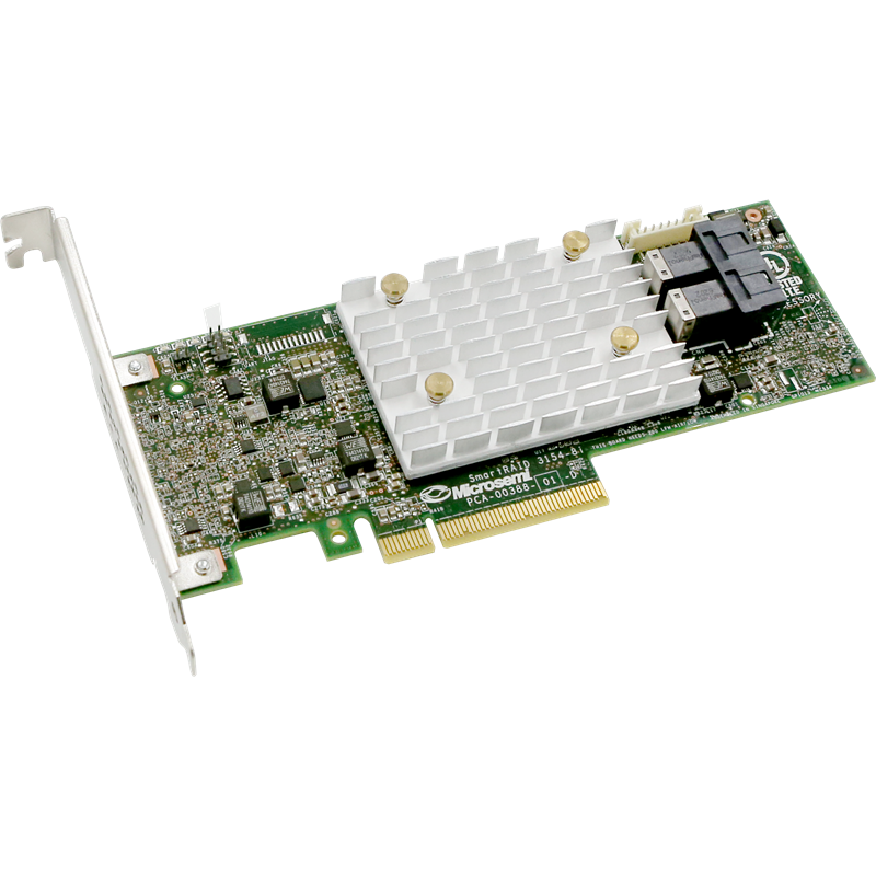 Microsemi Adaptec SmartRAID 3154-8i Single,8 internal port,PCIe Gen3 ,x8,4 GB DDR4,RAID 0/1/10,RAID 5/6/50/60,FlexConfig,maxCache 4.0