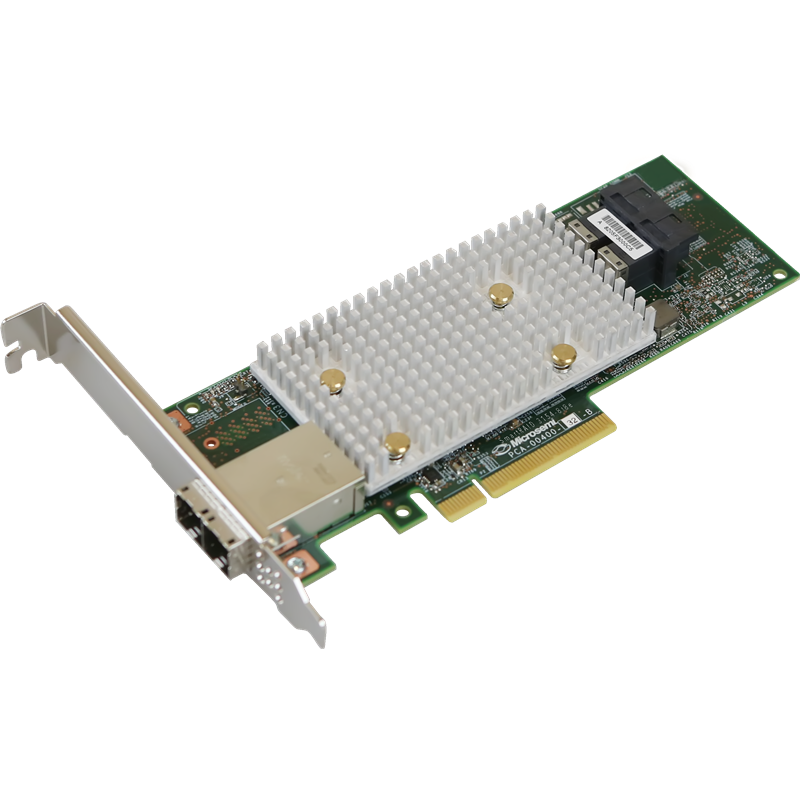 Microsemi Adaptec SmartRAID 3154-8i8e Single,8 internal port, 8 external ports, PCIe Gen3 ,x8,1 GB DDR4,RAID 0/1/10,RAID 5/6/50/60,FlexConfig,maxCache 4.0