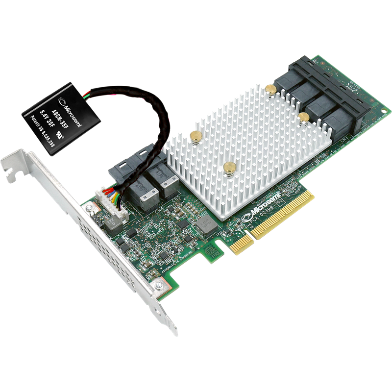 Microsemi Adaptec SmartRAID 3154-24i Single,24 internal ports,PCIe Gen3 ,x8,4 GB DDR4,RAID 0/1/10,RAID 5/6/50/60,FlexConfig,maxCache 4.0