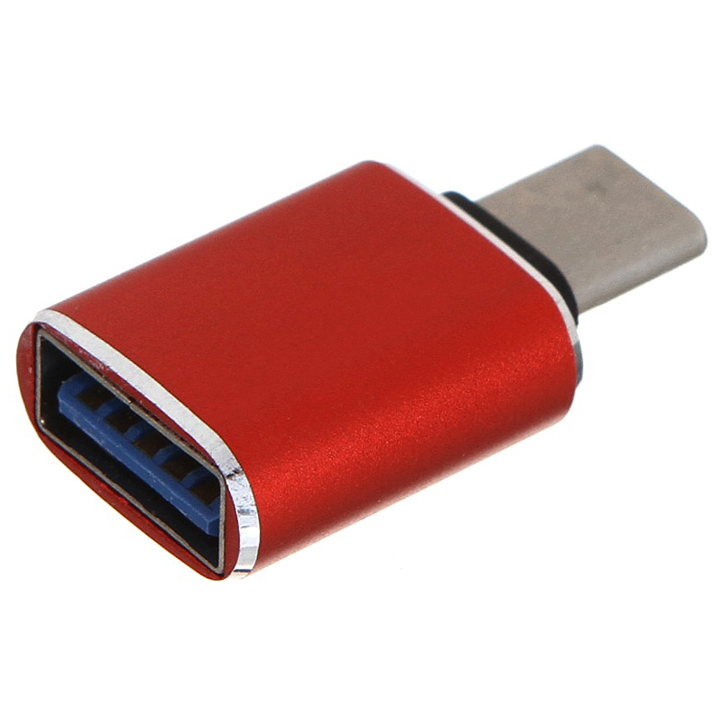 GCR Переходник USB Type C на USB 3.0, M/AF, красный, GCR-52298