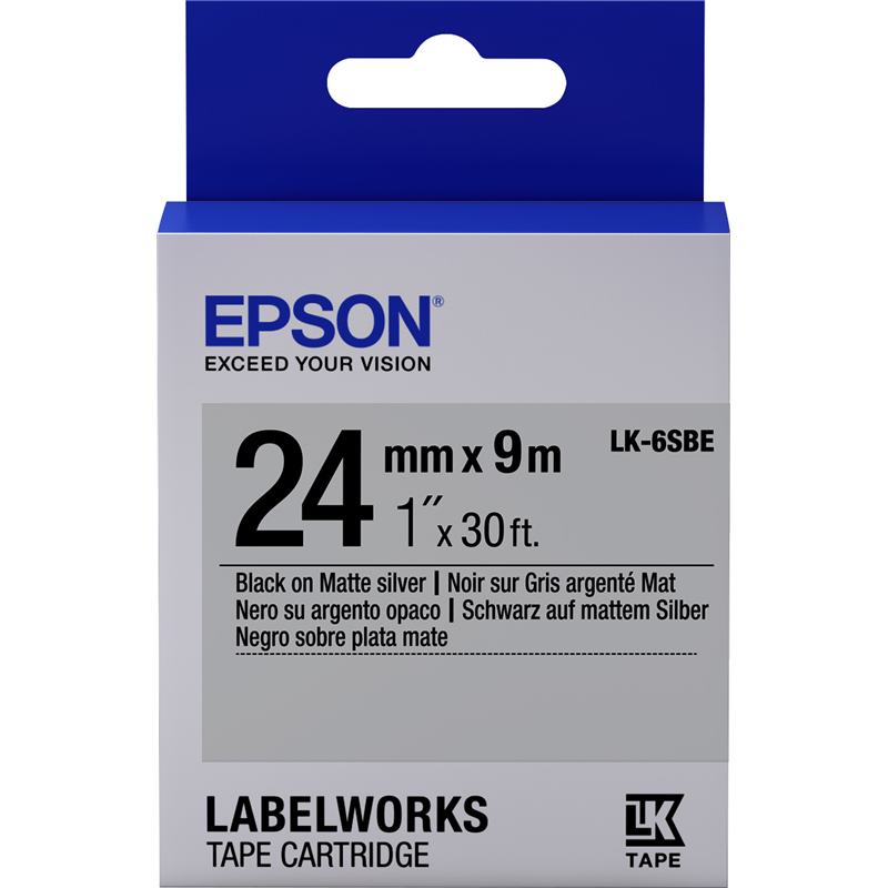 Epson Tape LK-6SBE Matte Blk/MattSiv 24/9