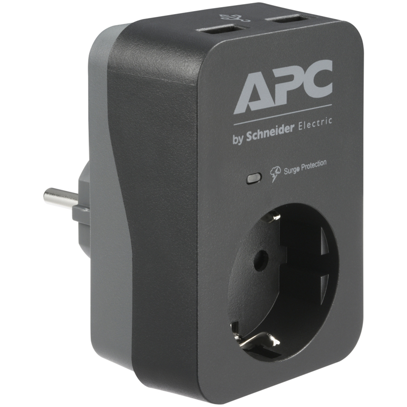 APC Essential SurgeArrest 1 Outlet 2 USB Ports Black 230V Russia