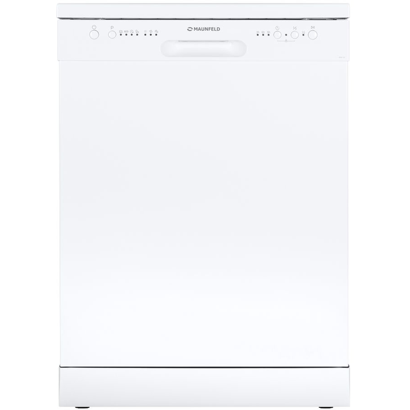 Посудомоечная бытовая машина MAUNFELD MLP-12I/ Полноразмерная,  Отдельностоящая ПММ 60см, 12 комплектов, 4 программ, электронное управление с LED индикацией, 52 дБ, A+/A/A, 1/2 загрузка, белый