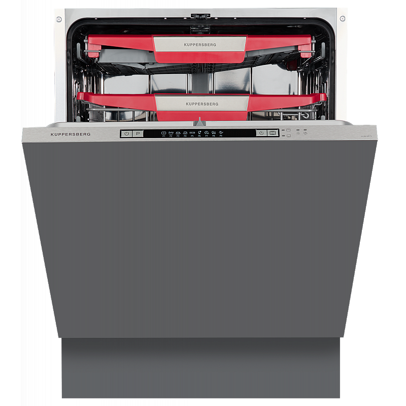 Встраиваемая посудомоечная машина Kuppersberg/ Полноразмерная, Полностью встраиваемая, количество корзин: 3, регулируемая по высоте верхняя корзина (лифт), дополнительная подставка для бокалов, ширина 60 см, 14 комплектов, электронное управление, цифровой