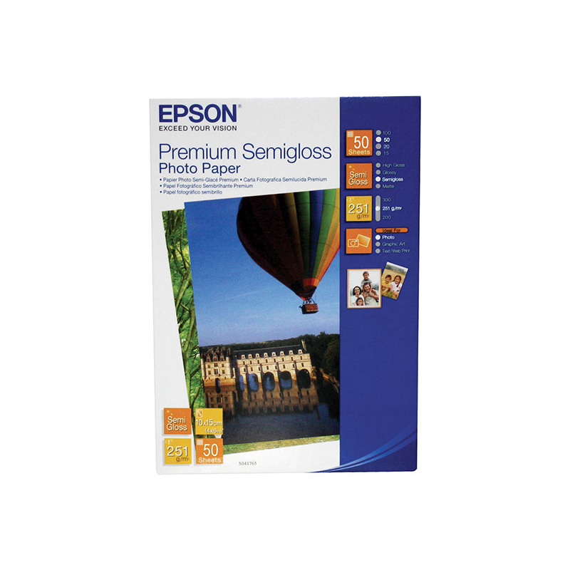 Epson Premium Semigloss Photo Paper (10x15) 50 sheets