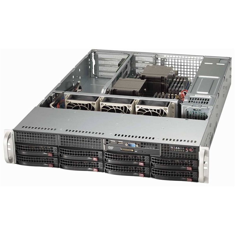 Supermicro SERVER SYS-6028R-WTR (X10DRW-i, CSE-825TQ-R740WB) (LGA2011-R3 DUAL,C612, 16xDDR4 RDIMM/LRDIMM Up to 1 TB, SVGA, 4x PCI-E 3.0 x8 (2 FHFL, 2 FHHL), SATA RAID, 8x3.5'' HotSwap,2xGbLAN,2U,rackmount,740W redundant)