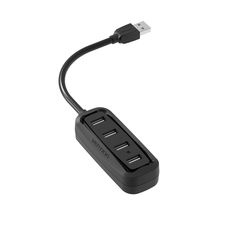 Концентратор Vention USB 2.0 на 4 порта Черный