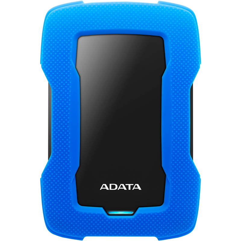 Внешний жесткий диск/ Portable HDD 2TB ADATA HD330 (Blue), Silicone, USB 3.2 Gen1, 133x89x16mm, 190g /3 года/