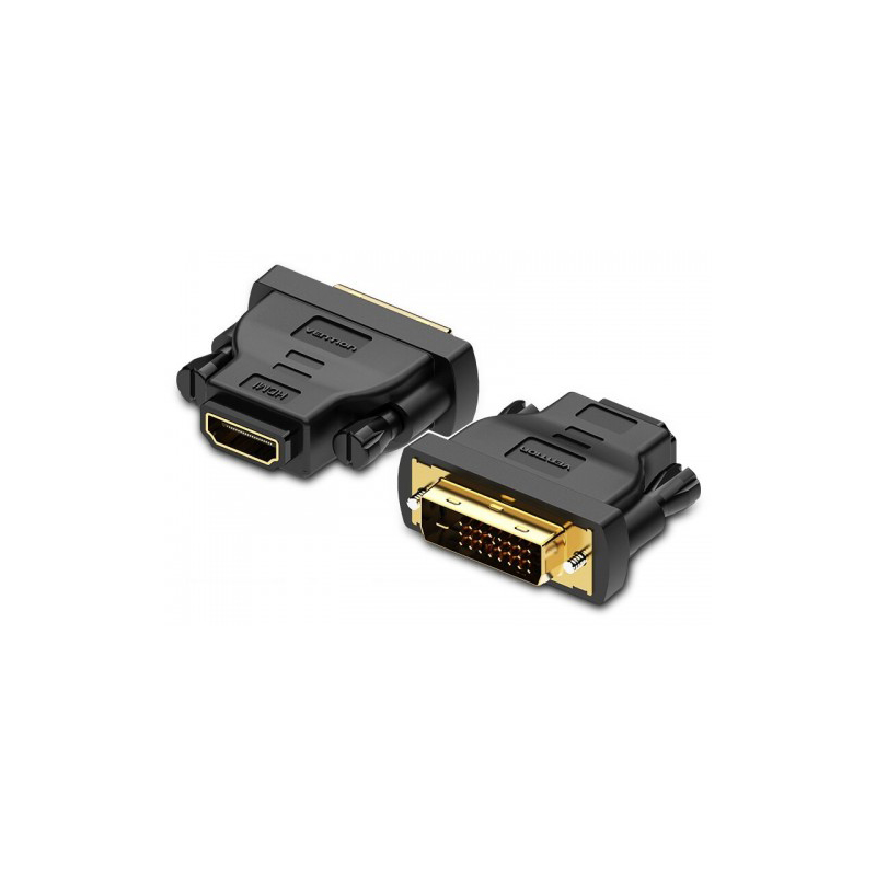 Адаптер-переходник Vention DVI 24+1 M/ HDMI 19F Двунаправленный