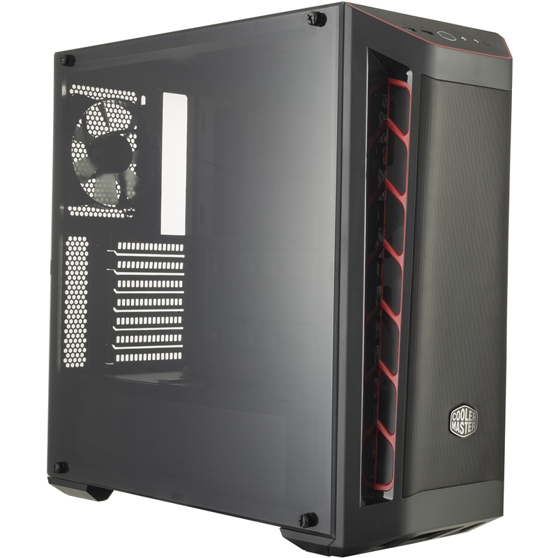 Cooler Master MasterBox MB511, 2xUSB3.0, 1x120 Fan, w/o PSU, Black, Red Trim, Mesh Front Panel, ATX