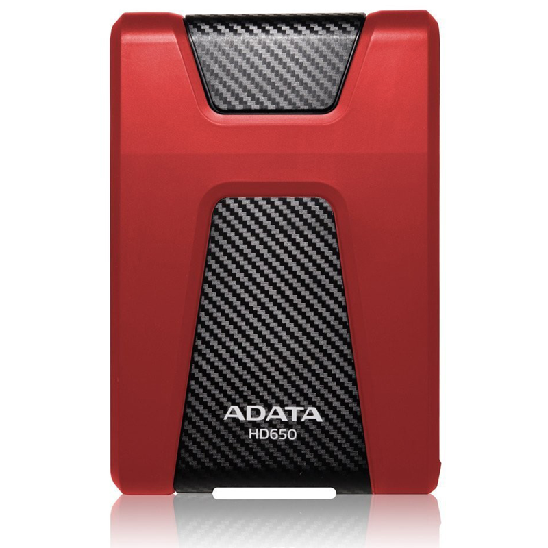Portable HDD 1TB ADATA HD650 (Red), Silicone, USB 3.2 Gen1, 121x81x21mm, 201g /3 года/