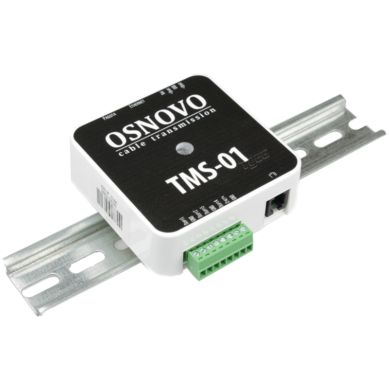 OSNOVO Контроллер для организации системы мониторинга через Ethernet, поддерживает датчики температуры, влажности, напряжения, «сухой контакт»
