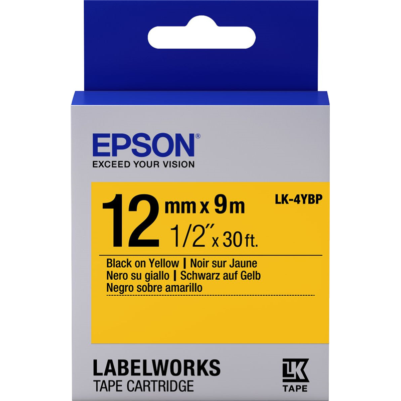 Epson Tape LK-4YBP Pastel Blk/Yell 12/9