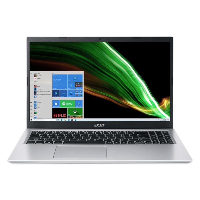 Ноутбук/ Acer Aspire 3 A315-35-P4XG 15.6"(1920x1080 (матовый))/Intel Pentium Silver N6000(1.1Ghz)/8192Mb/128PCISSDGb/noDVD/Int:UMA/Cam/BT/WiFi/war 1y/1.9kg/Silver/W10