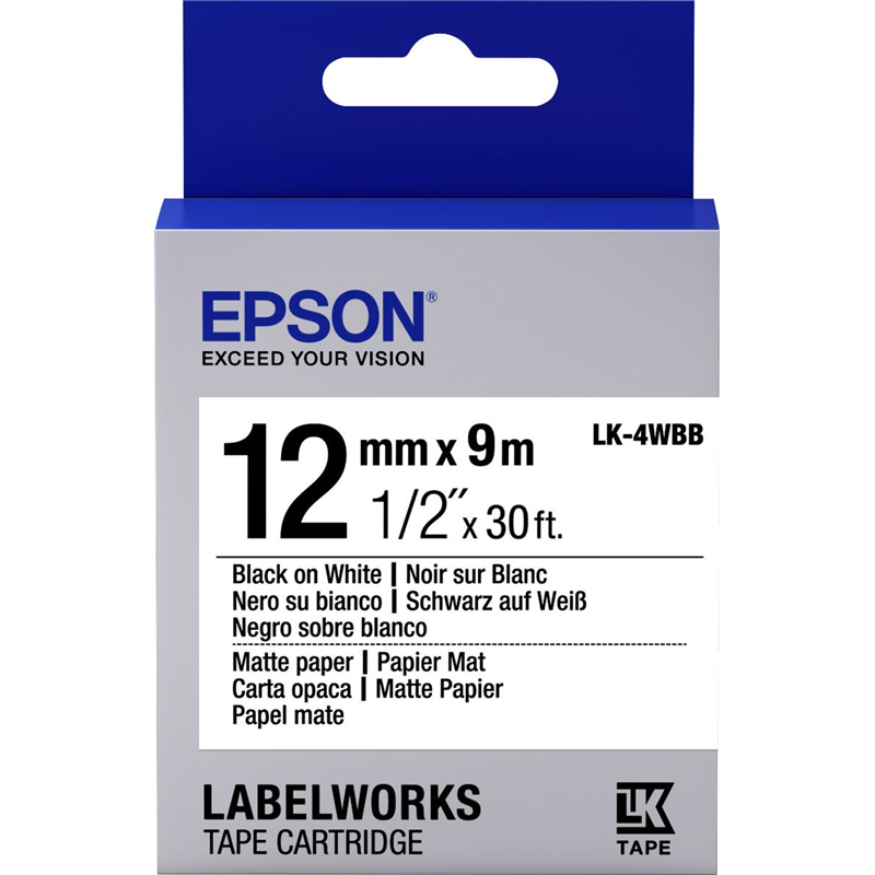 Epson LK-4WBB Black/White 12/9