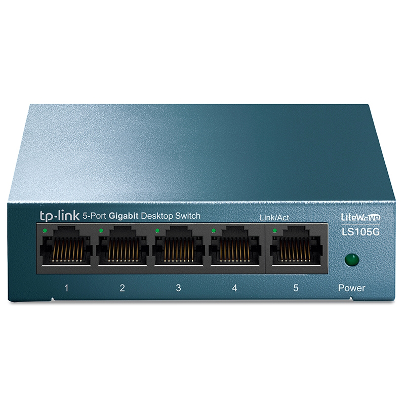 Коммутатор/ 5 ports Giga Unmanagement switch, 5 10/100/1000Mbps RJ-45 ports, metal shell, desktop and wall mountable, plug and play, support 802.1p QoS, power saving