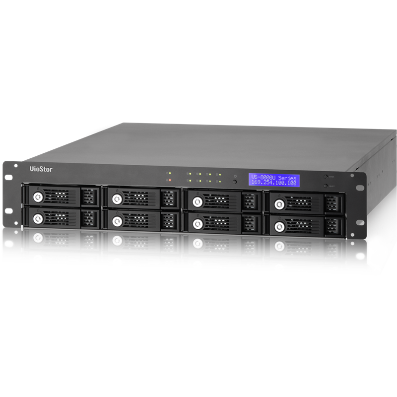 SMB QNAP VS-8040U-RP NVR, 40 channels, 8-tray w/o HDD, rackmount, 2xPSU. Intel 2,8 GHz