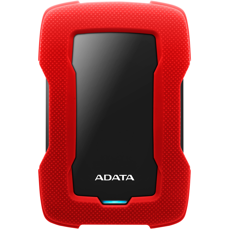 Portable HDD 2TB ADATA HD330 (Red), Silicone, USB 3.2 Gen1, 133x89x16mm, 190g /3 года/