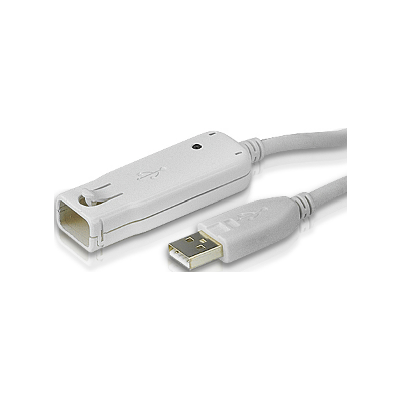 Шнур, USB, A>A, Male-Female,  4 провода, опрессованный, 12 метр., серый, (активныйнаращиваемый до 5штUSB 2.0)/ USB 2.0  1-Port  Extension Cable 12m