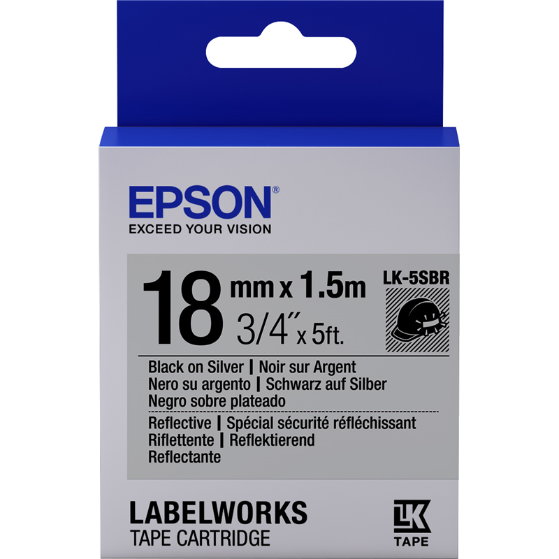 Epson Tape - LK-5SBR Blk/Silver 18/1,5