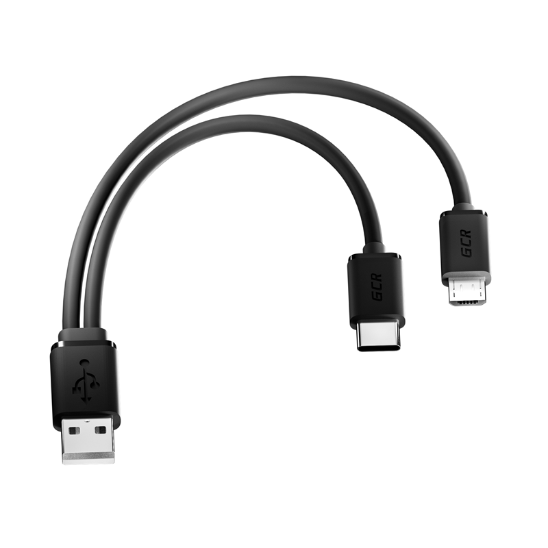 Greenconnect Кабель 0.15m USB 2.0, AM + microB 5pin/CM, Y-образный, черный, 28/28 AWG, GCR-51650