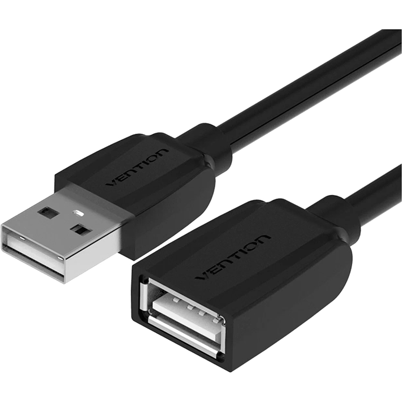 Кабель-удлинитель Vention USB 2.0 AM/AF - 0,5м Black Edition