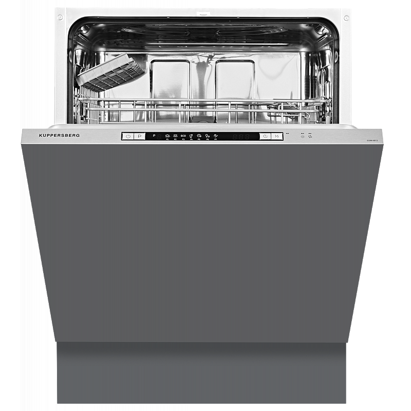 Встраиваемая посудомоечная машина Kuppersberg/ Полноразмерная, Посудомоечная машина полностью встраиваемая, количество корзин: 2, ширина 60 см, 12 комплектов, электронное управление, цифровой дисплей, отсрочка старта до 24 часов, 7 программ, 7 температурн